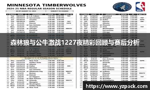 森林狼与公牛激战1227夜精彩回顾与赛后分析